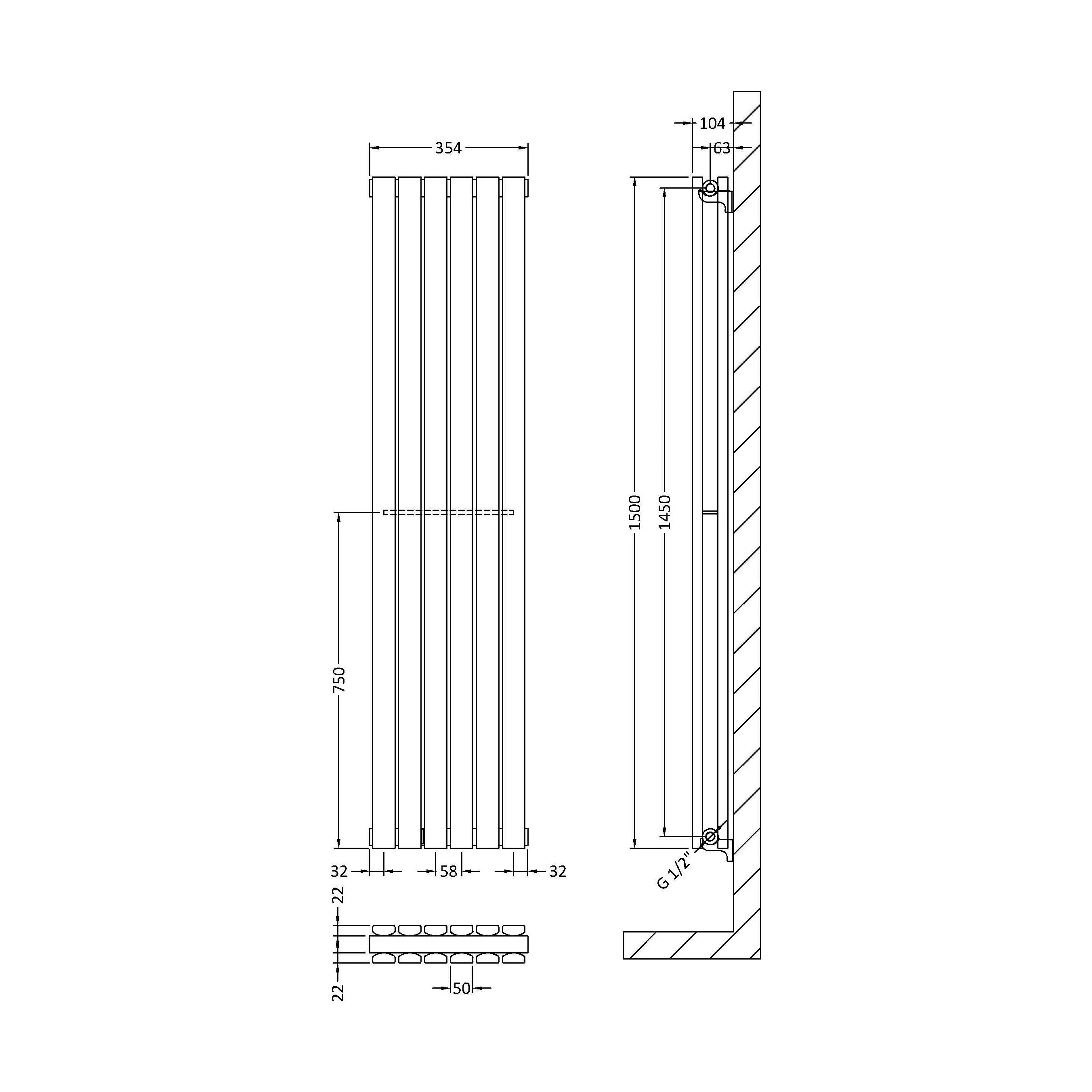 Edingale Modern Square Vertical Double Panel Radiator - Choice of Size and Colour - Image 26