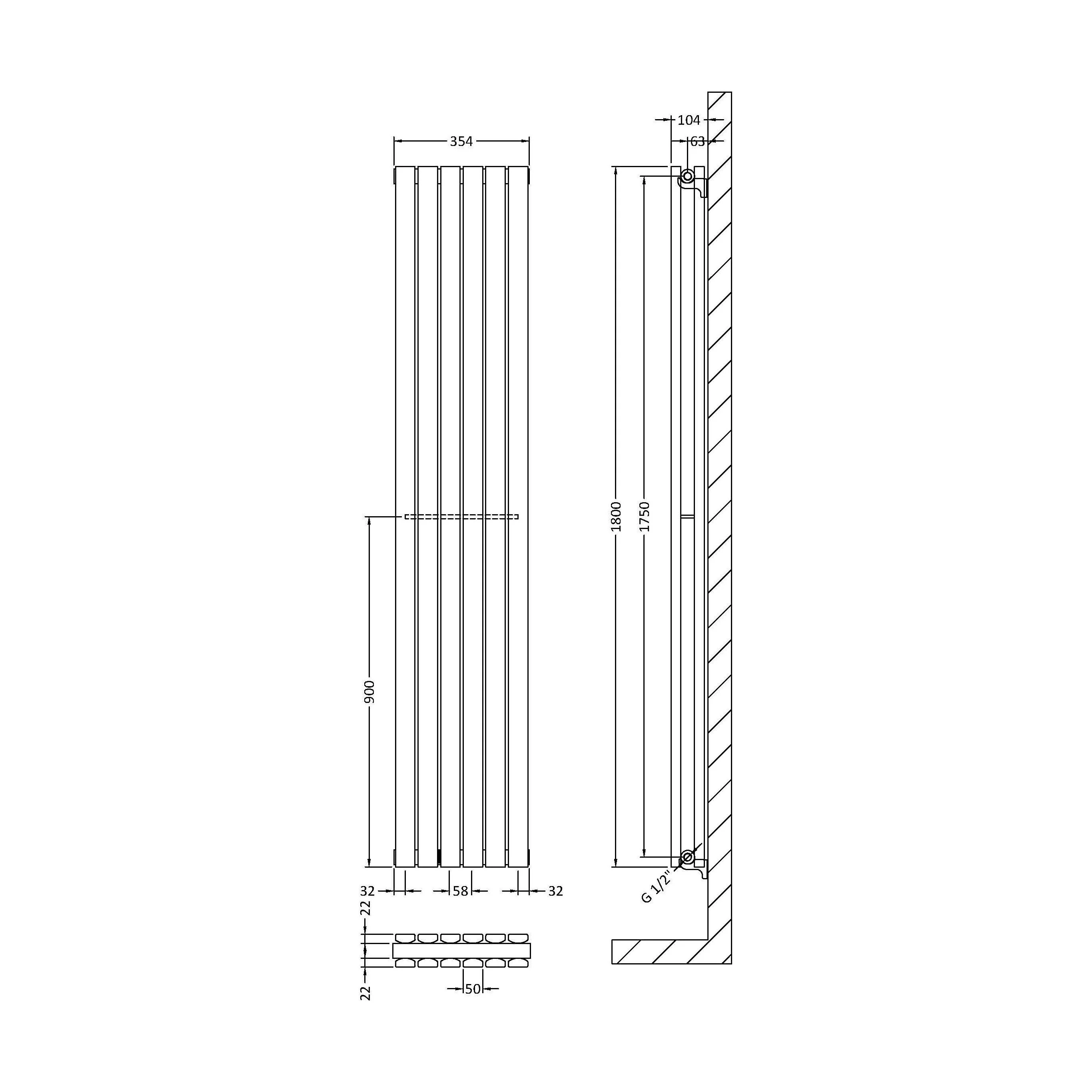 Edingale Modern Square Vertical Double Panel Radiator - Choice of Size and Colour - Image 27