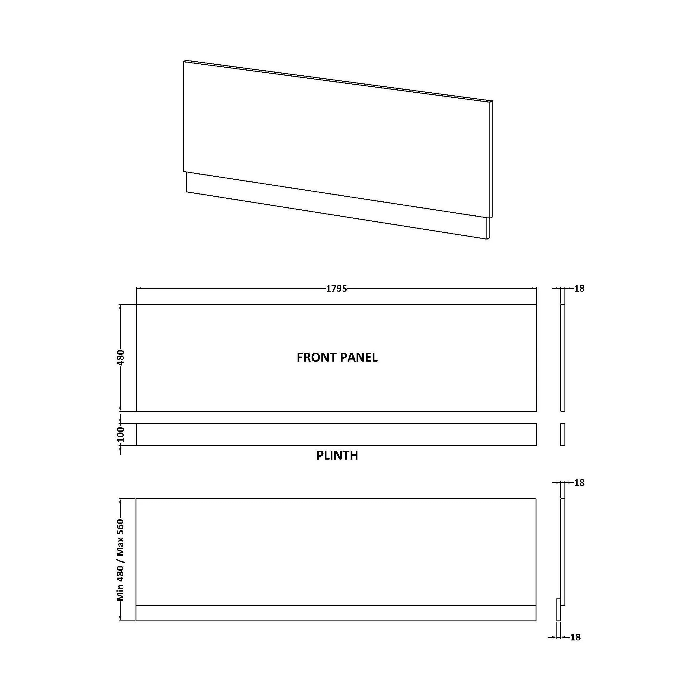 Straight Bath Front Panel Available - Choice of Size and Colour - Image 54