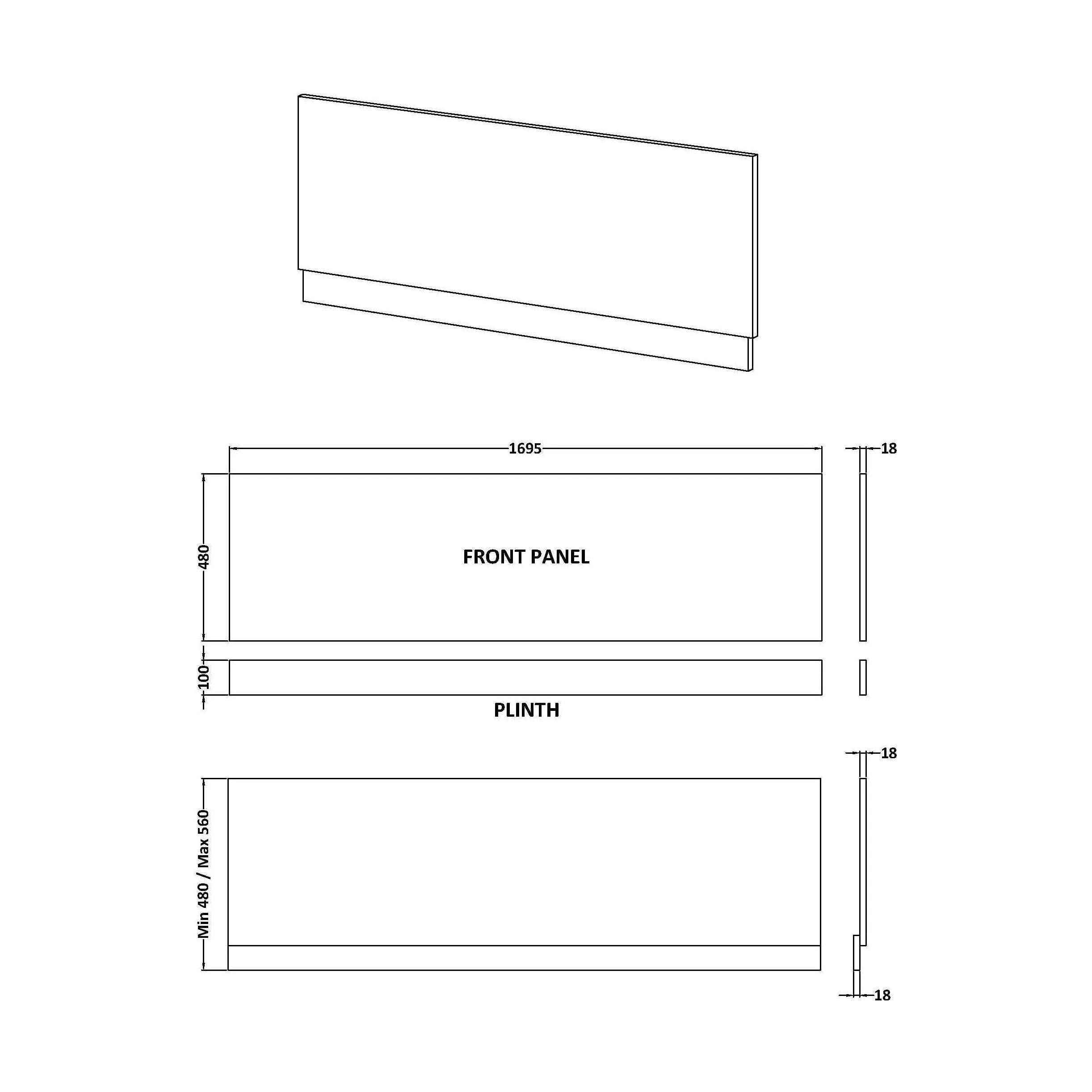 Straight Bath Front Panel Available - Choice of Size and Colour - Image 55
