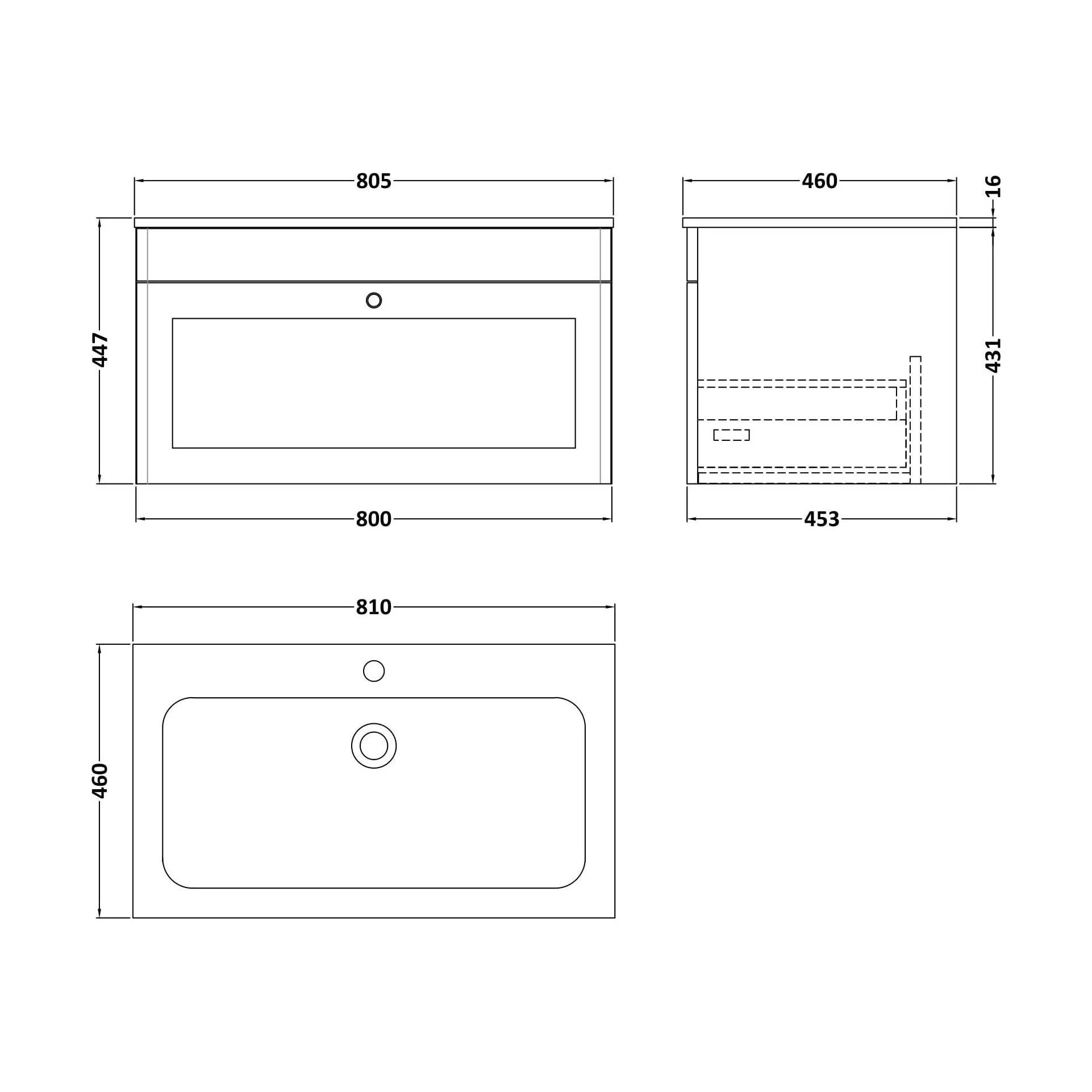Swynnerton Traditional 1 Drawer Wall Hung Vanity Unit with Stone Basin, Satin Green, 800mm - Image 2