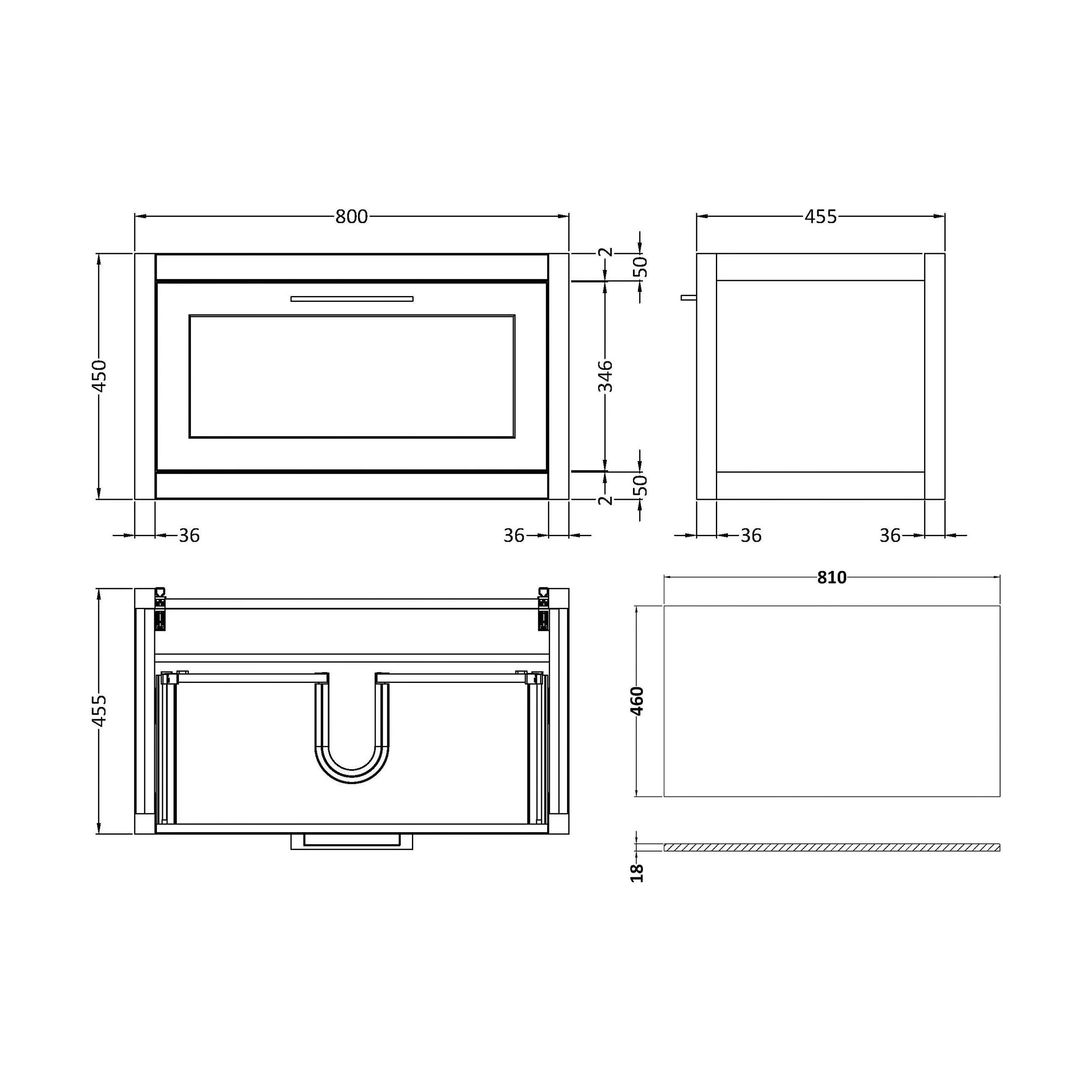 Blithbury Traditional Bathroom Wall Hung Vanity Unit and Worktop - Choice of Size and Colour - Image 53