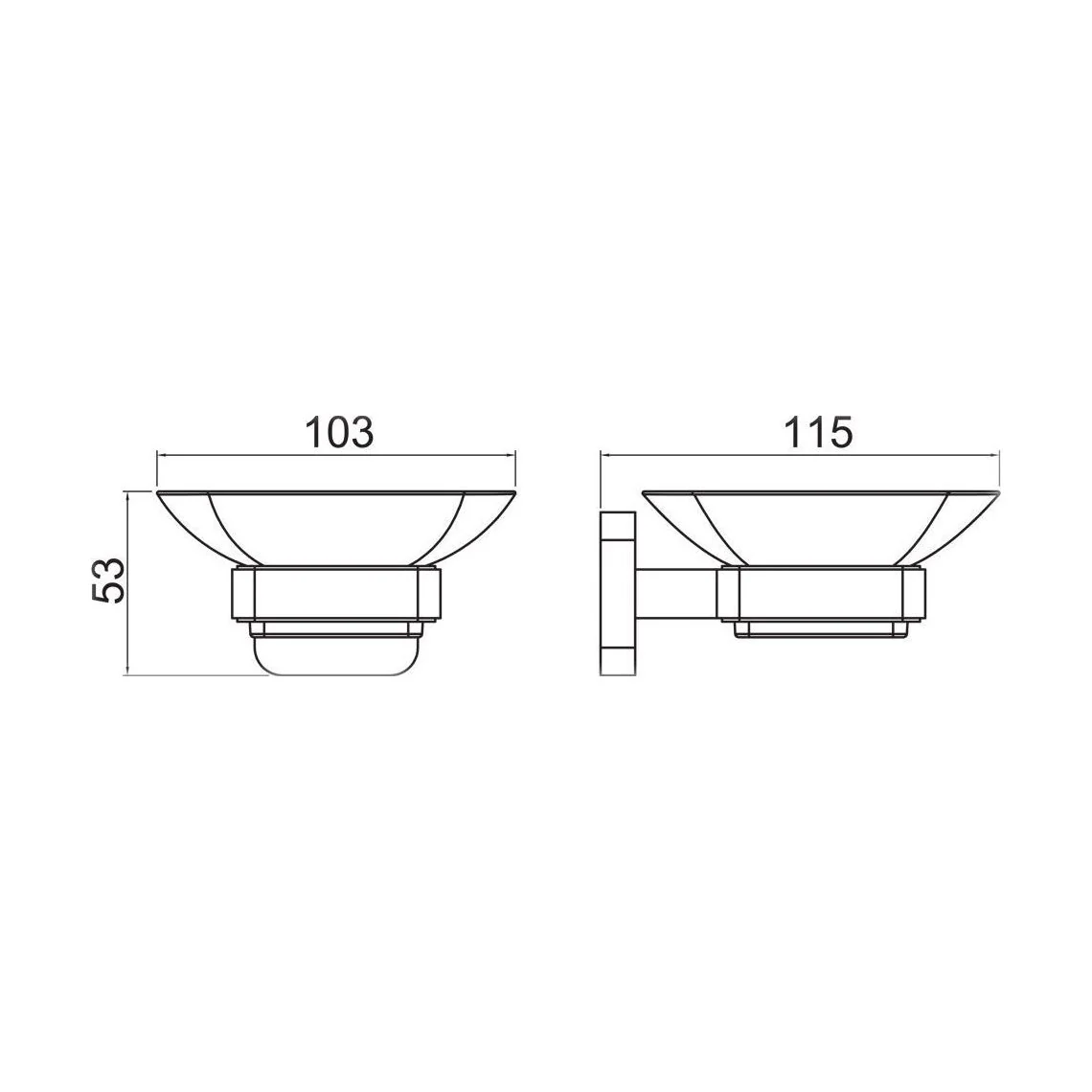 Wall Mounted Bathroom Soap Holder with Glass Dish - Choice of Finish - Image 6