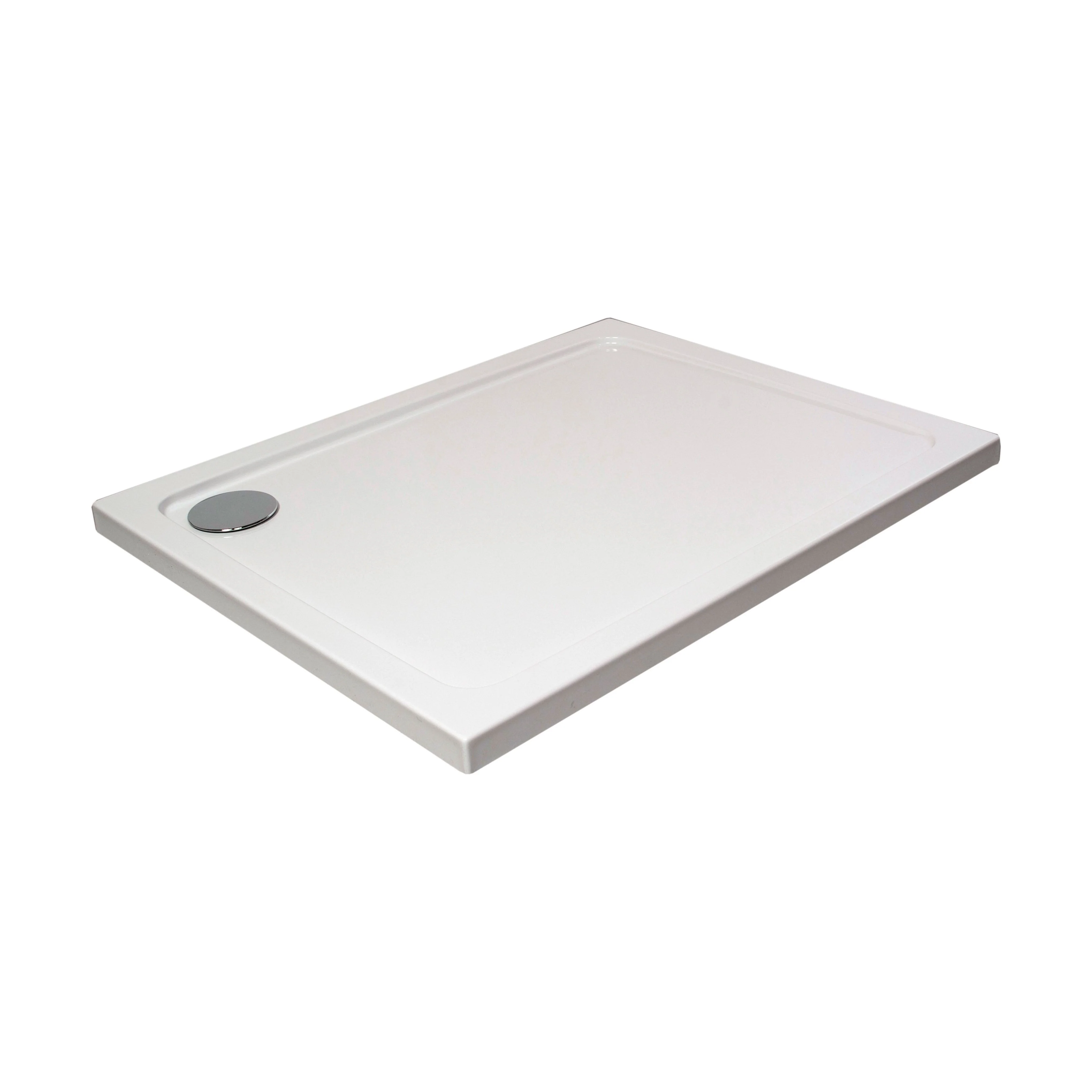 White Rectangular Stone Resin Premium Shower Tray with Corner Waste Position - Multiple Sizes Available - Image 21