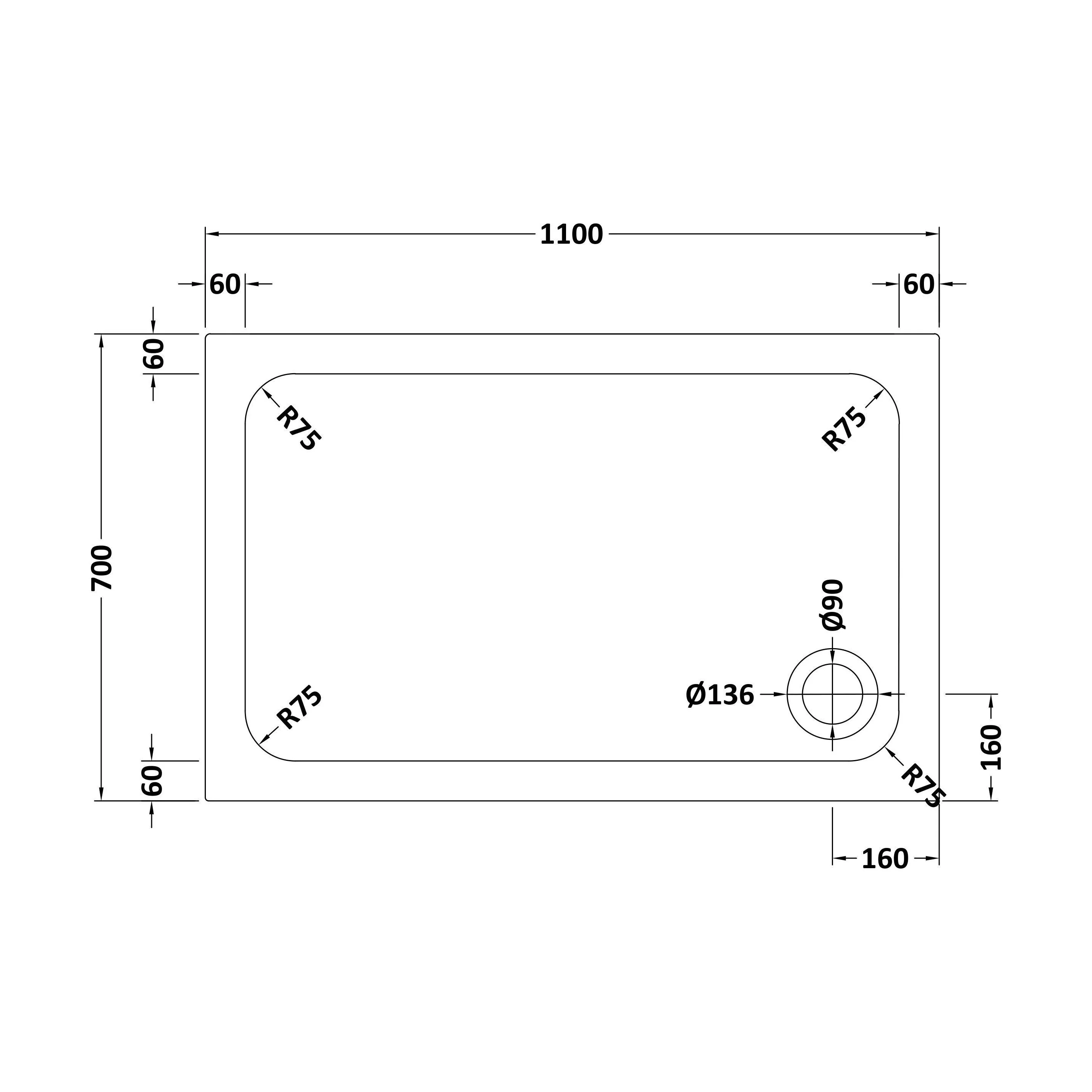 White Rectangular Stone Slip Resistant Shower Tray - Available in Multiple Sizes - Image 35