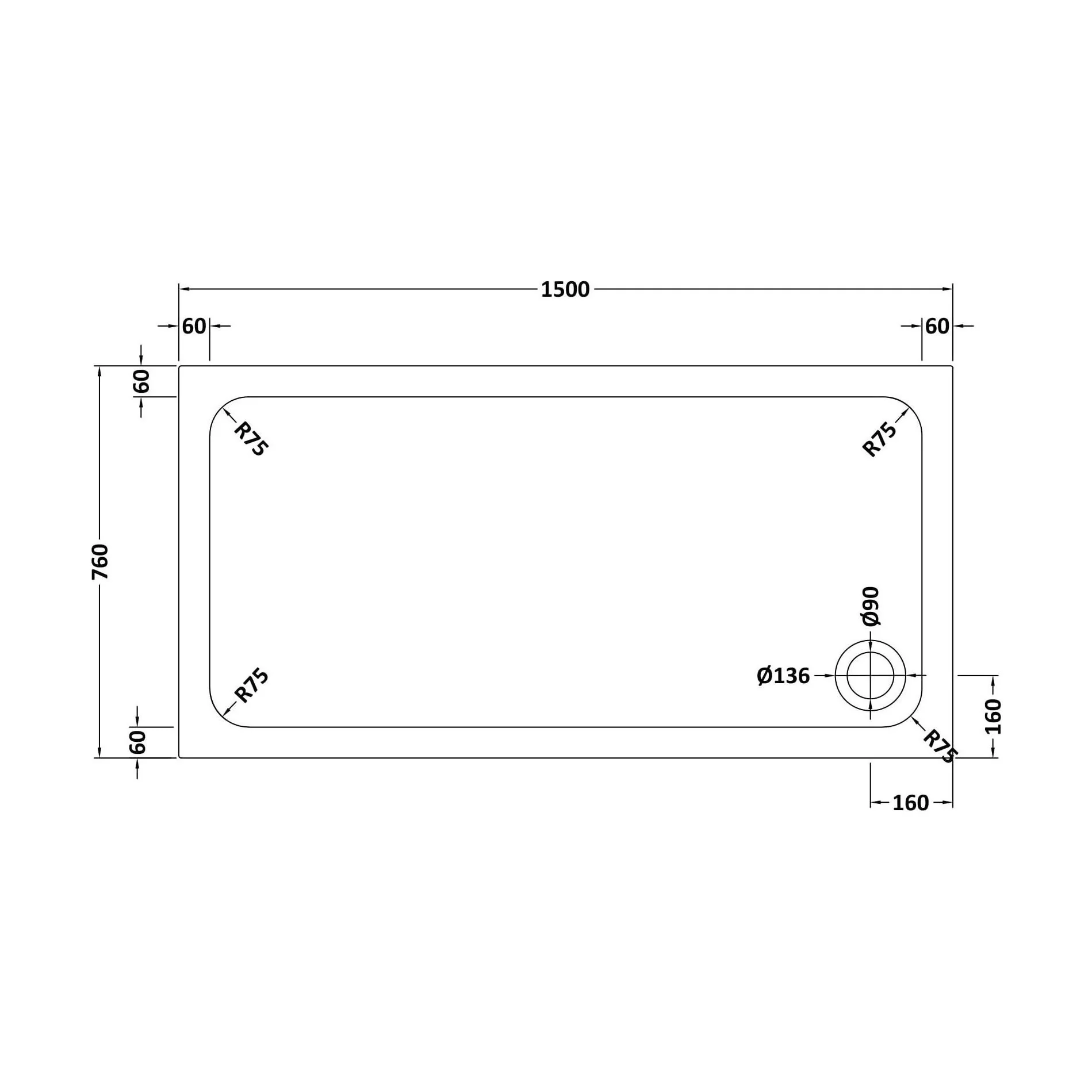 White Rectangular Stone Slip Resistant Shower Tray - Available in Multiple Sizes - Image 49