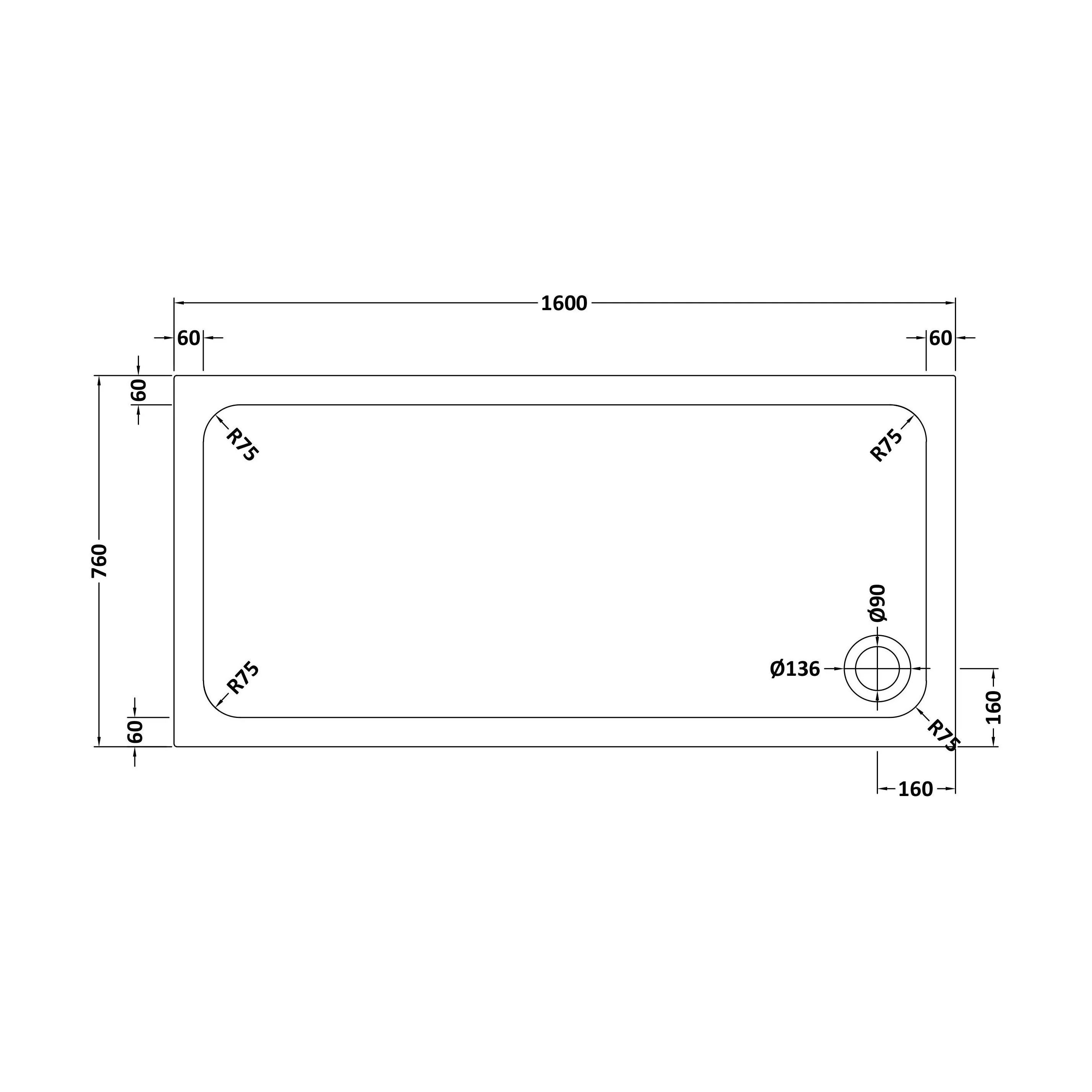 White Rectangular Stone Slip Resistant Shower Tray - Available in Multiple Sizes - Image 53