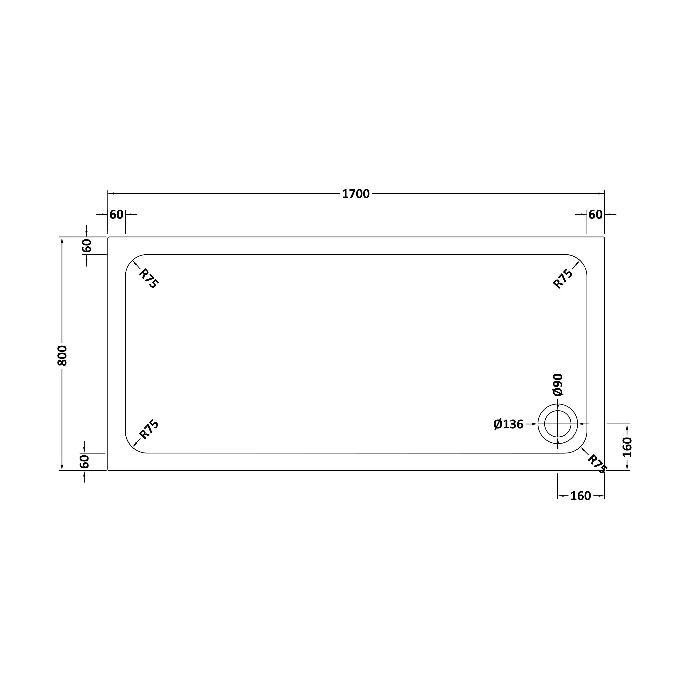 White Rectangular Stone Slip Resistant Shower Tray - Available in Multiple Sizes - Image 58