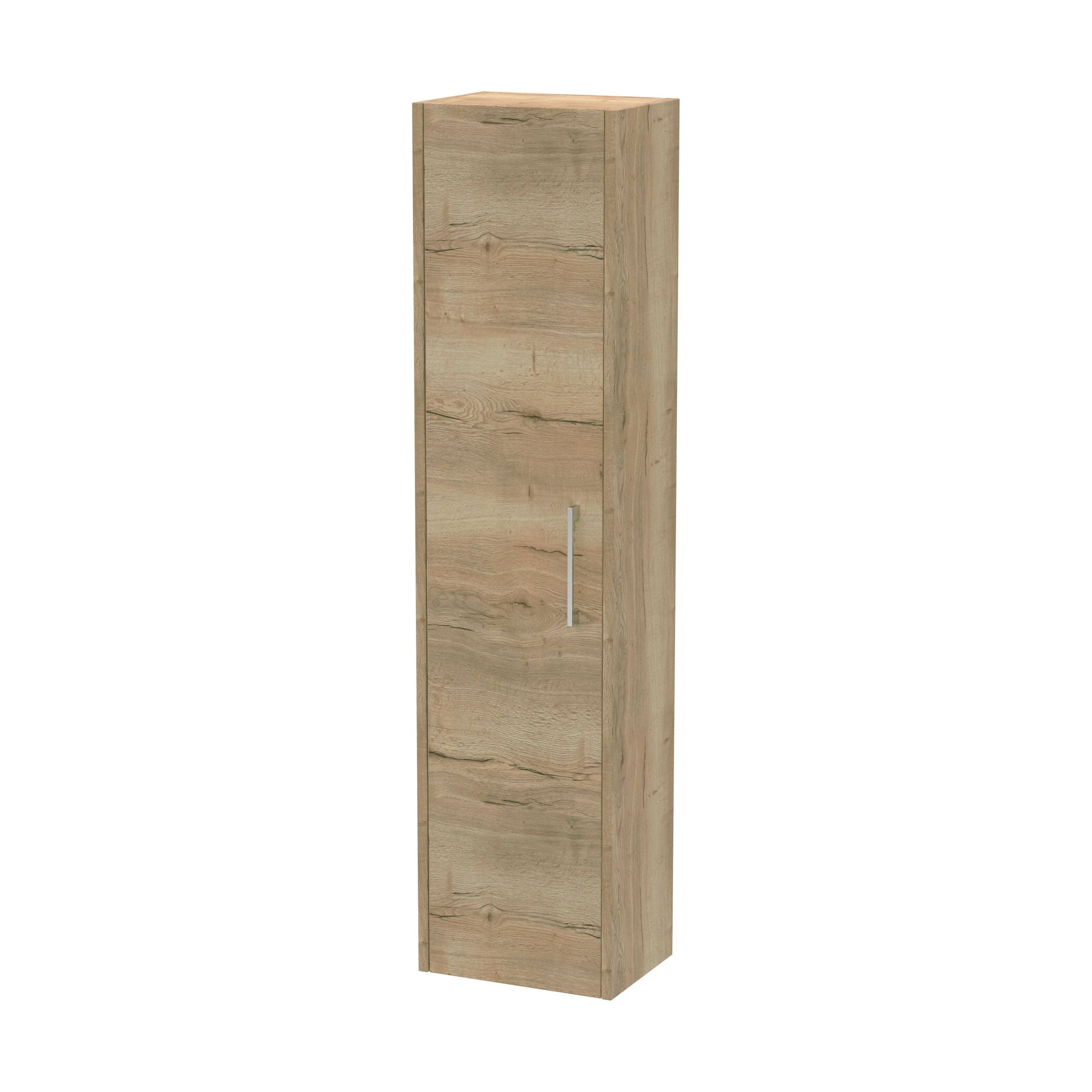 Winshill Wall Hung 1 Door Tall Cabinet - Light Oak - 350mm